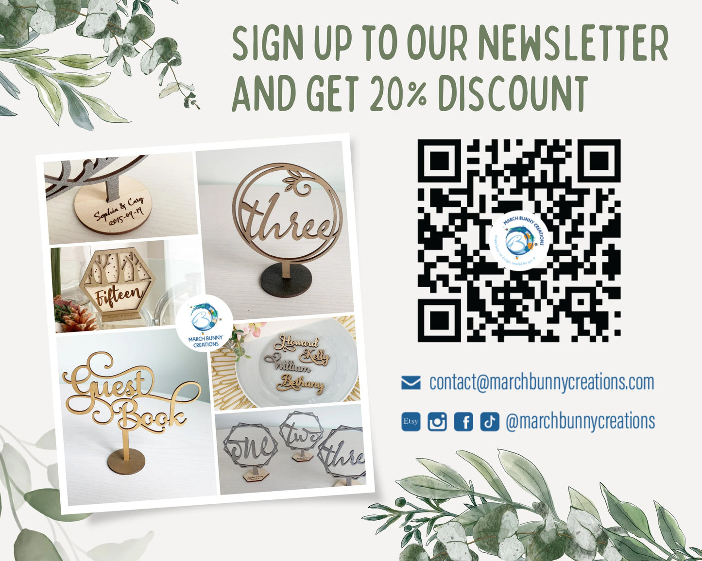 Samantha Cursive Rustic Style Wooden Wedding Place Cards For Wedding Reception