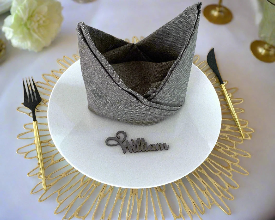Samantha Cursive Rustic Style Wooden Wedding Place Cards For Wedding Reception