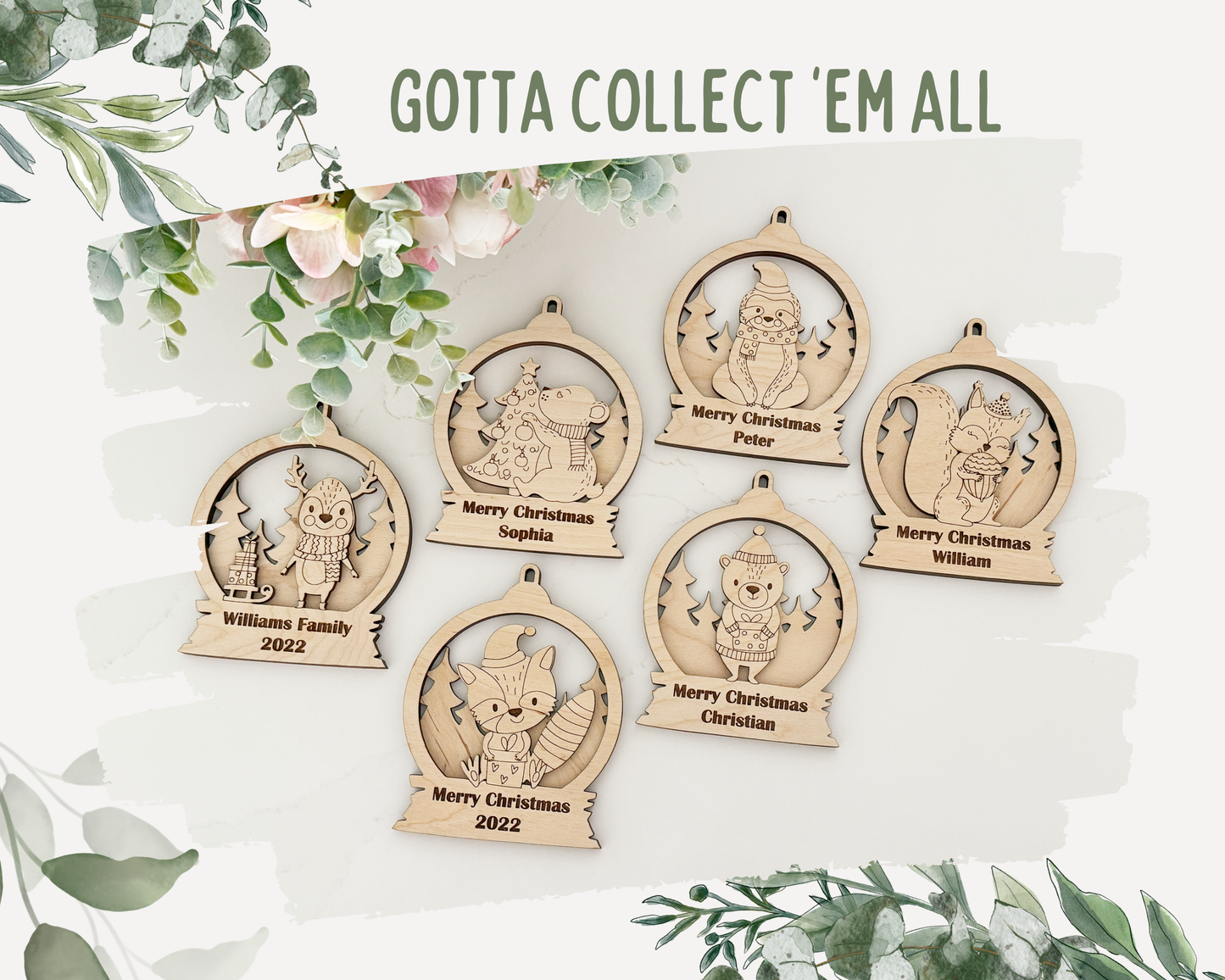 Personalized Snow Globe Beaver Christmas Ornament for Christmas Tree Decoration Gift