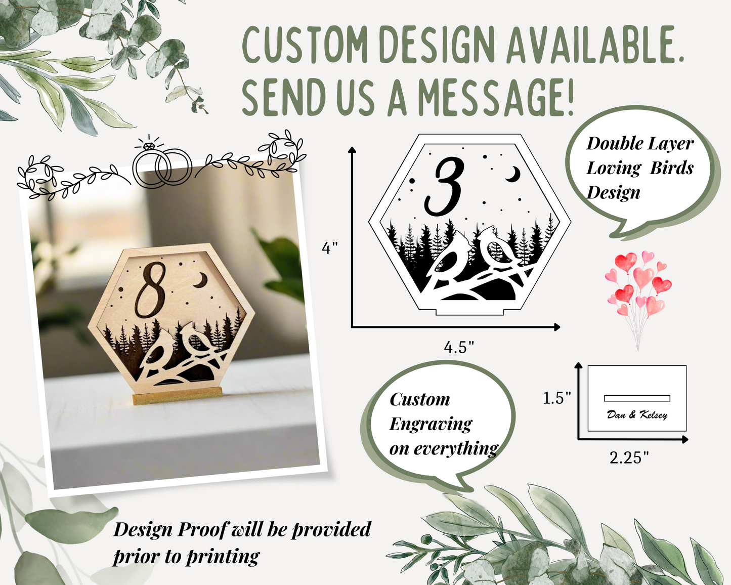 Bird Family Wedding Table Numbers For Wedding Reception Table Decoration