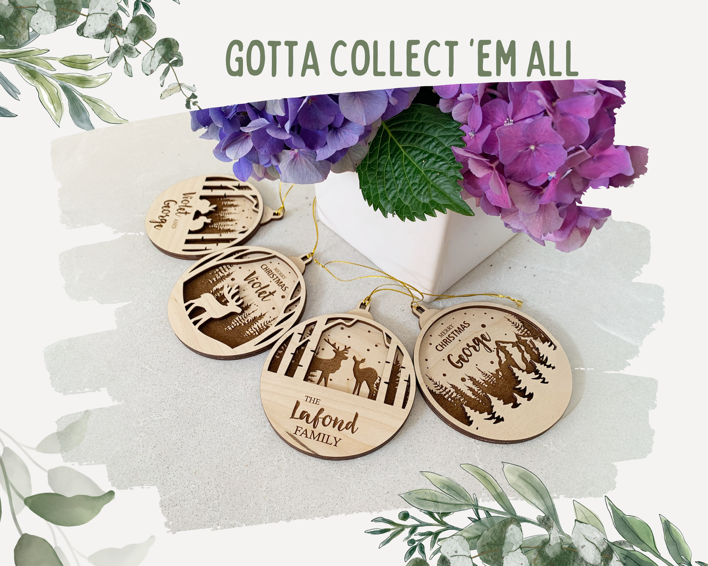 Personalized Cabin in the Woods Christmas Ornament for Christmas Tree Decoration Gift