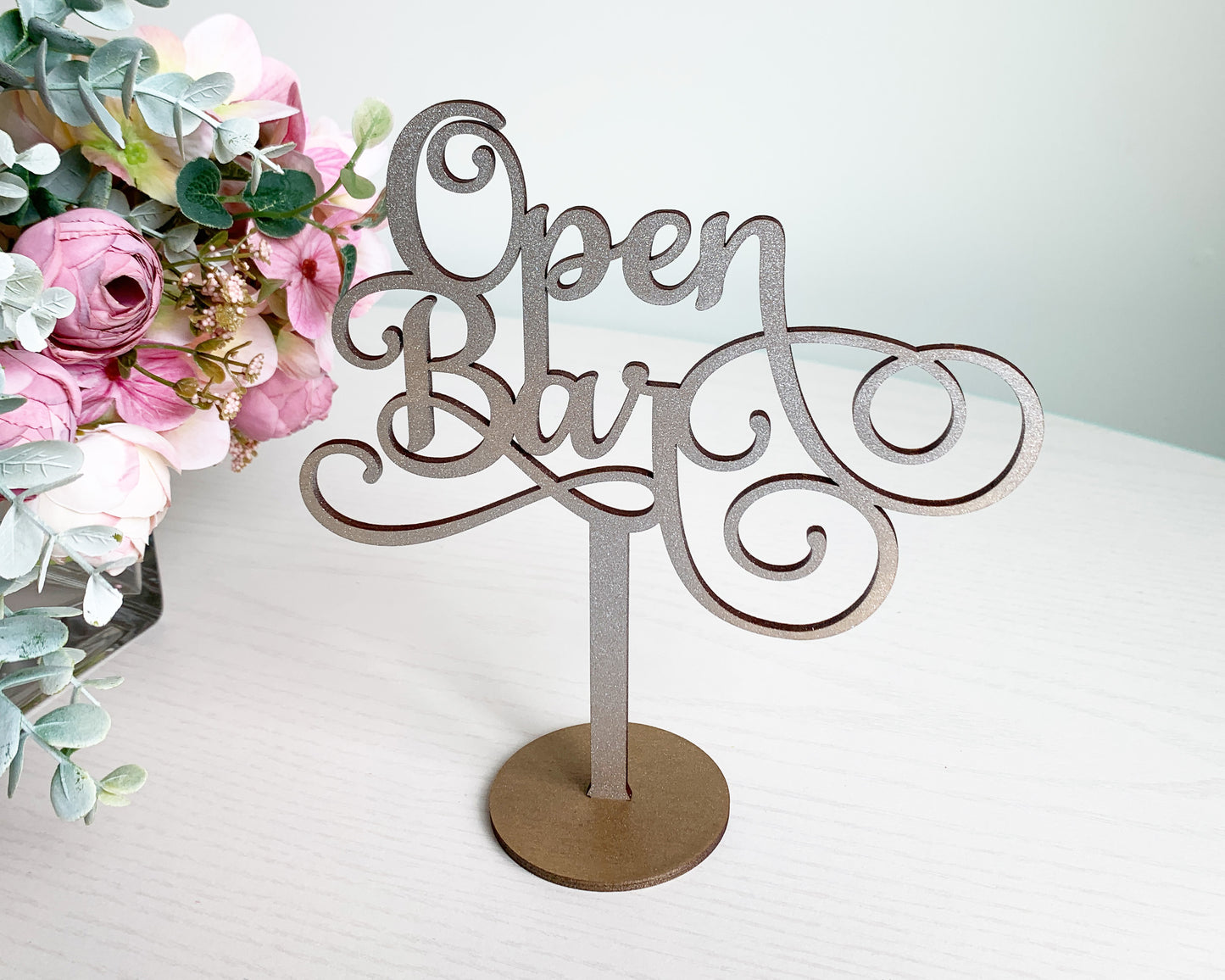 Open Bar Wedding Signage For Wedding Ceremony Table Decor