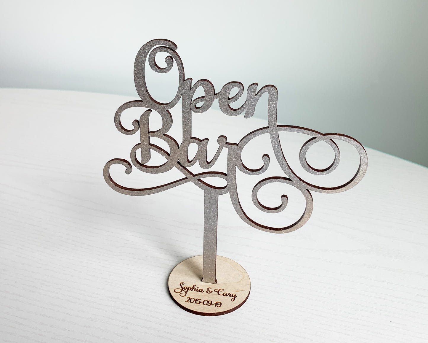 Open Bar Wedding Signage For Wedding Ceremony Table Decor