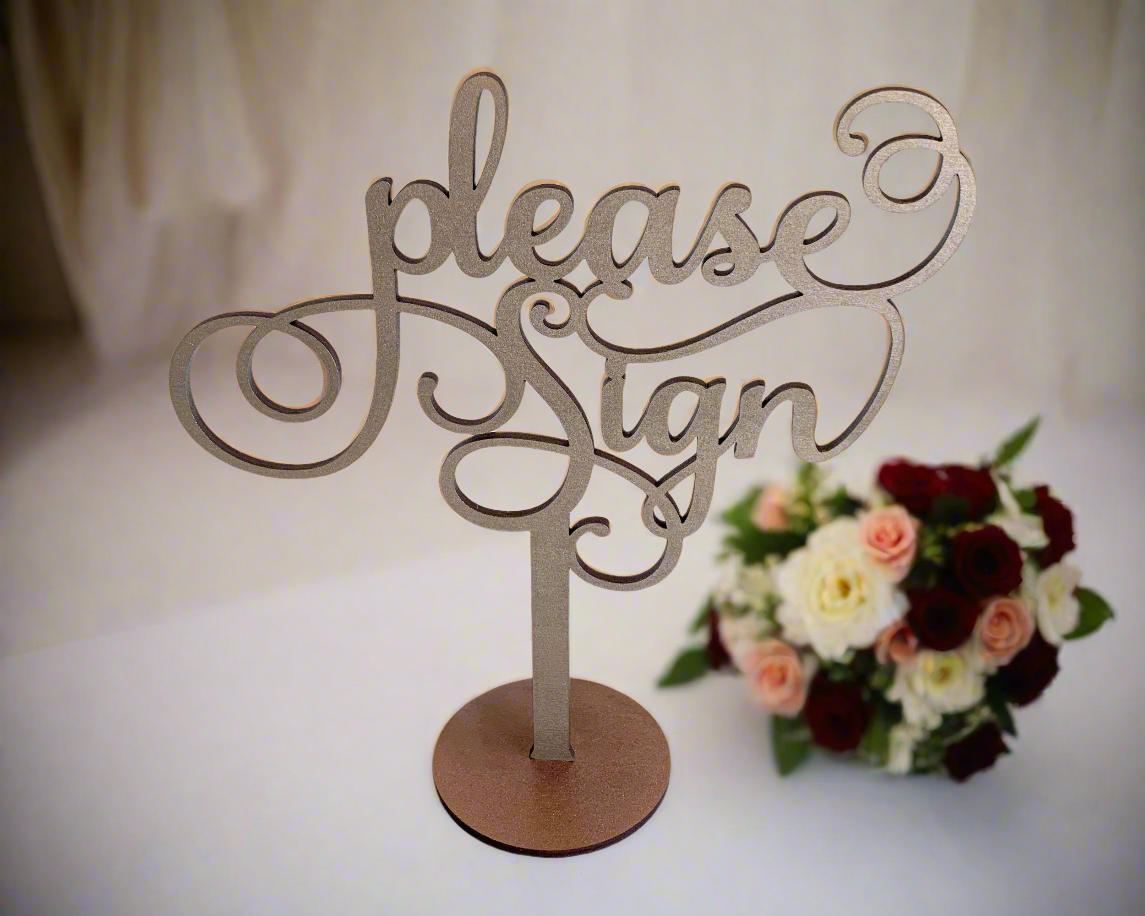 Please Sign Wedding Signage For Wedding Ceremony Table Decor