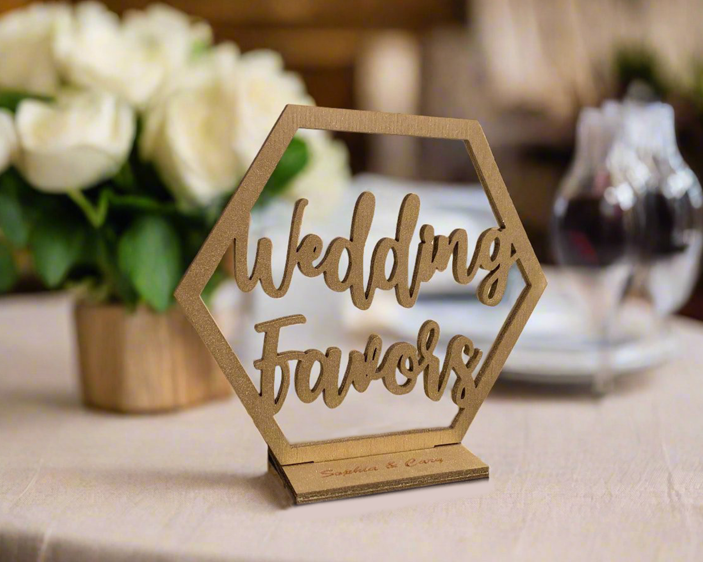 Hexagon Wedding Favors Wedding Signage For Wedding Ceremony Table Decor