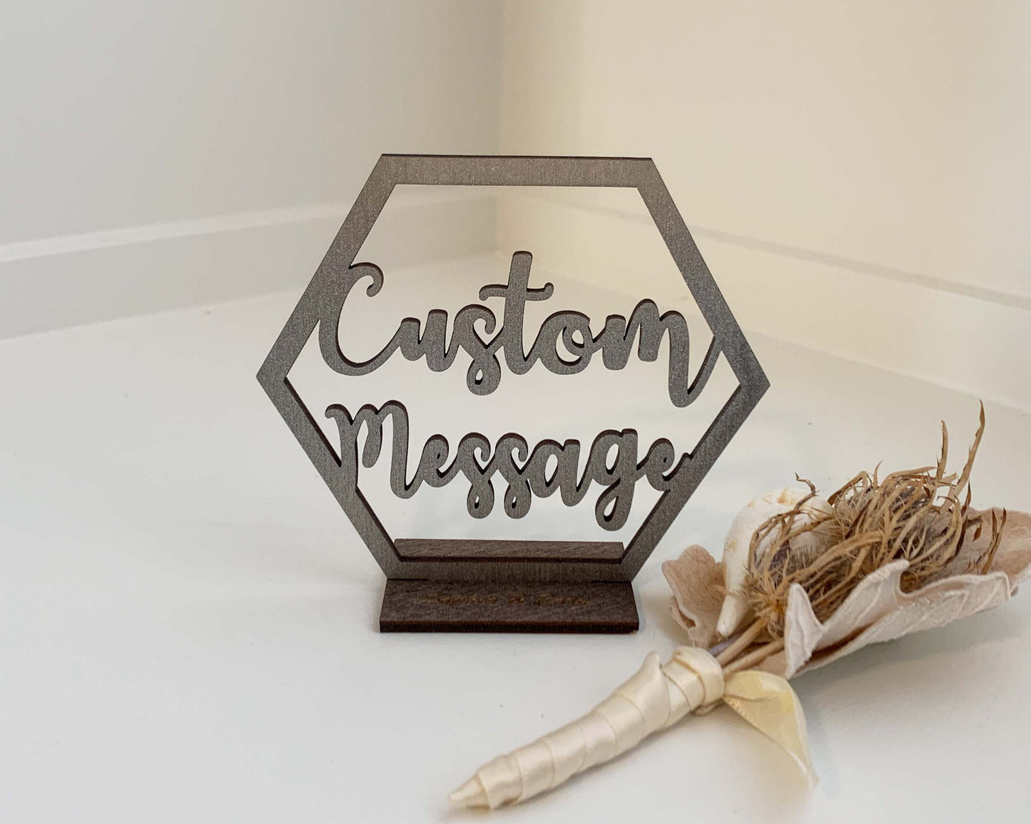 Hexagon Custom Message Wedding Signage For Wedding Ceremony Table Decor