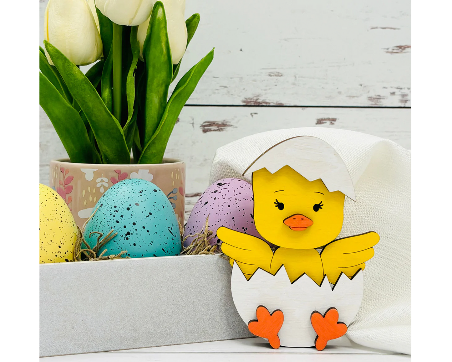 easter chick wooden toys for kids birthday gift, goodie bag and party favors