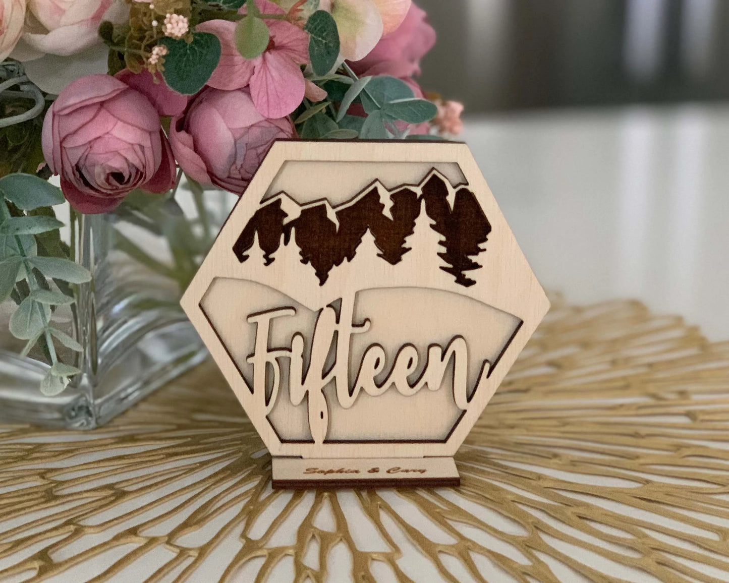 Mountain And Forest Wedding Table Numbers For Wedding Reception Table Decoration