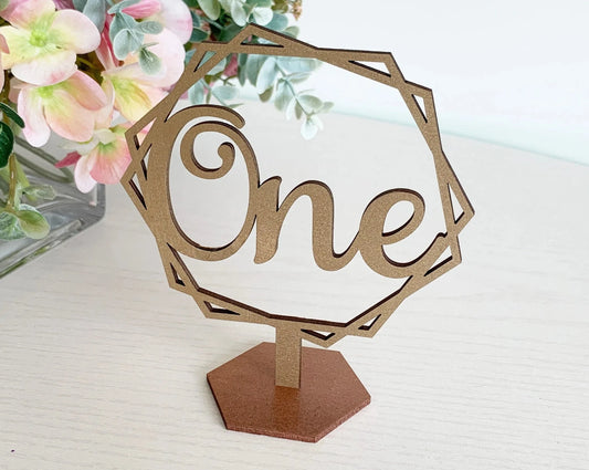 Overlapping Hexagon Wedding Table Numbers For Wedding Reception Table Decoration