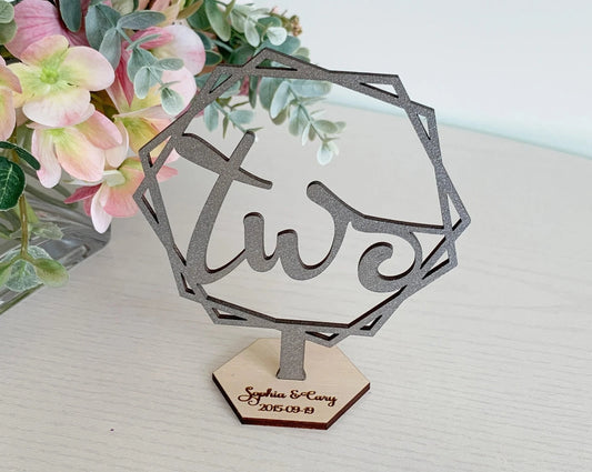 Overlapping Hexagon 2 Wedding Table Numbers For Wedding Reception Table Decoration