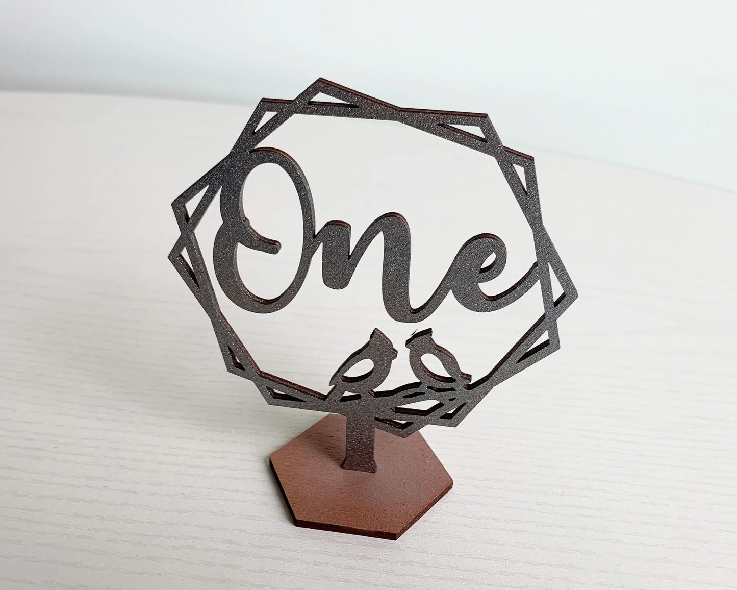 Overlapping Hexagon Bird Family Wedding Table Numbers For Wedding Reception Table Decoration