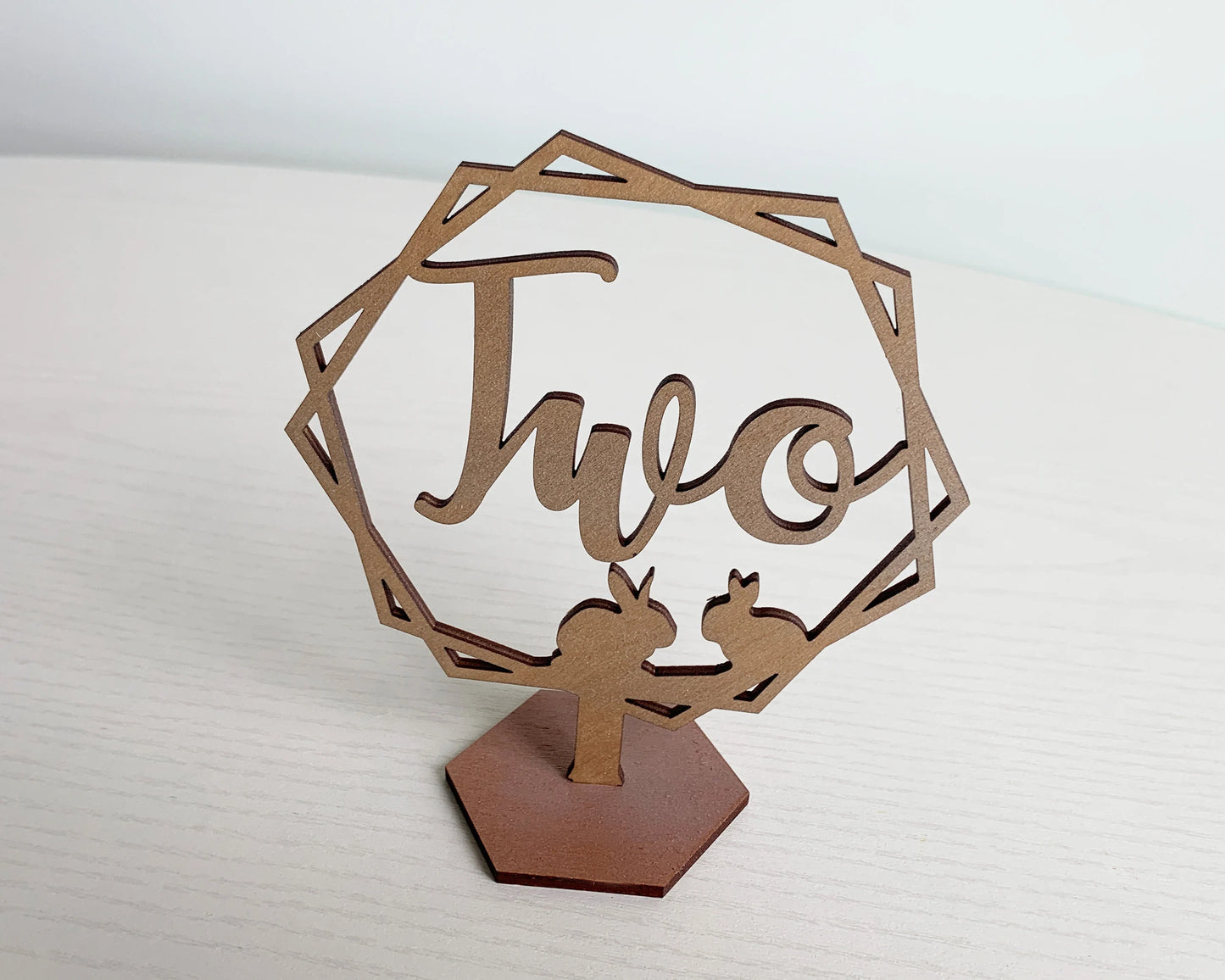 Overlapping Hexagon Bunny Family Wedding Table Numbers For Wedding Reception Table Decoration