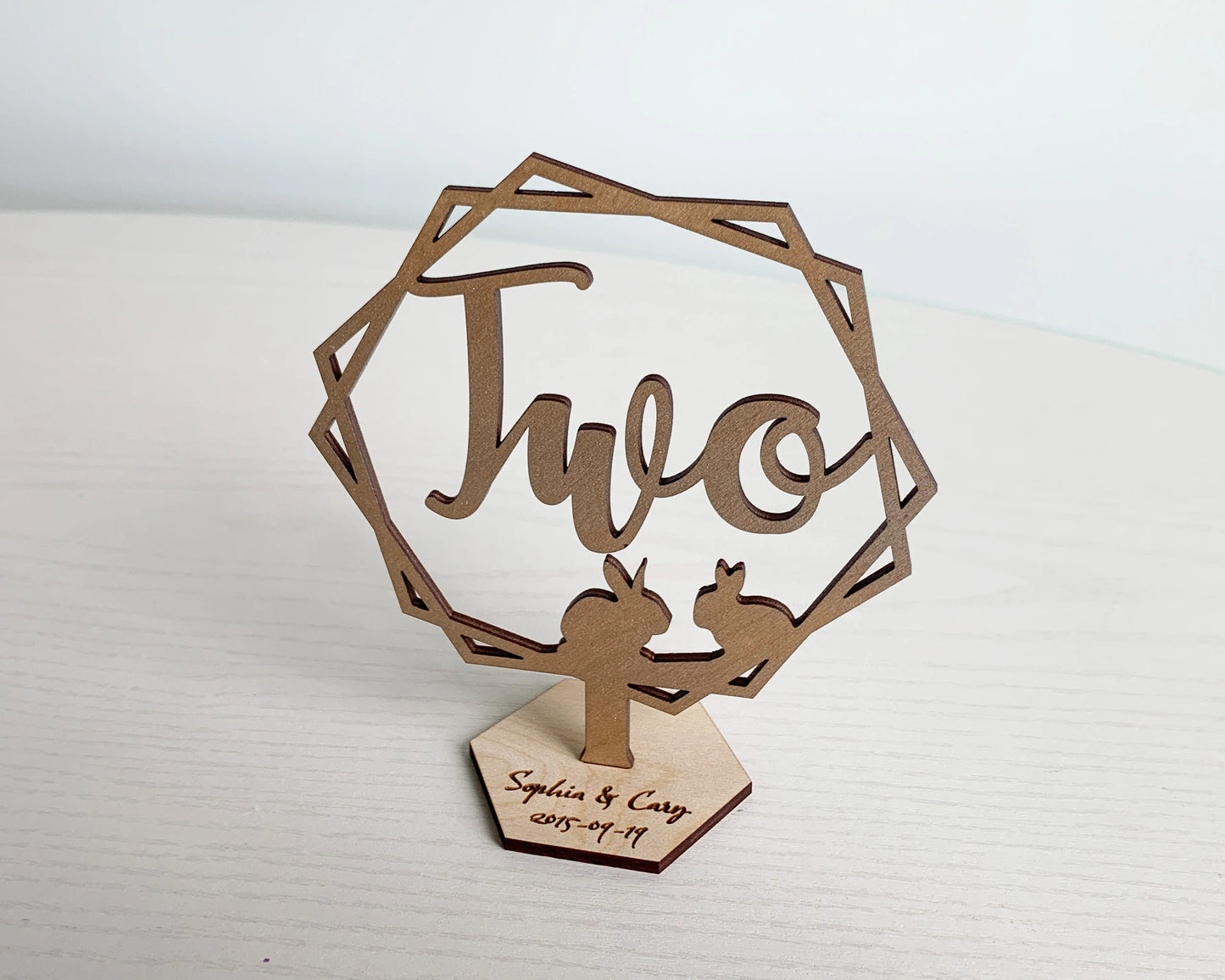 Overlapping Hexagon Bunny Family Wedding Table Numbers For Wedding Reception Table Decoration