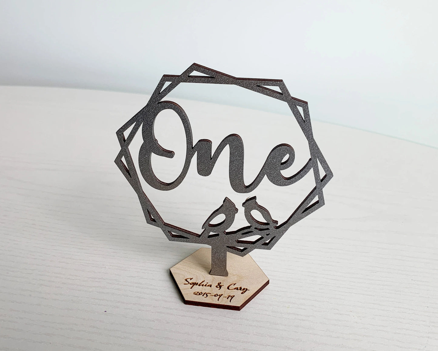 Overlapping Hexagon Bird Family Wedding Table Numbers For Wedding Reception Table Decoration