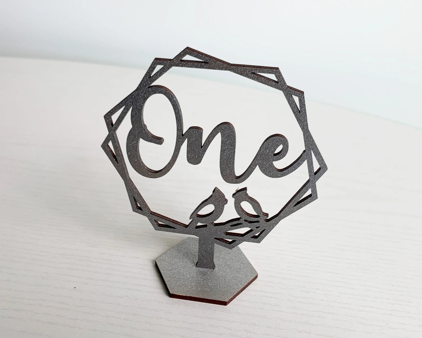 Overlapping Hexagon Bird Family Wedding Table Numbers For Wedding Reception Table Decoration