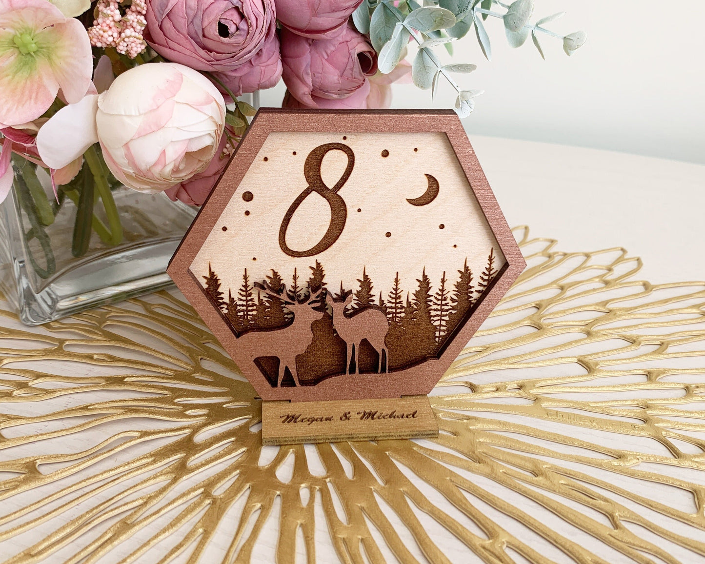 Deer Family Wedding Table Numbers For Wedding Reception Table Decoration