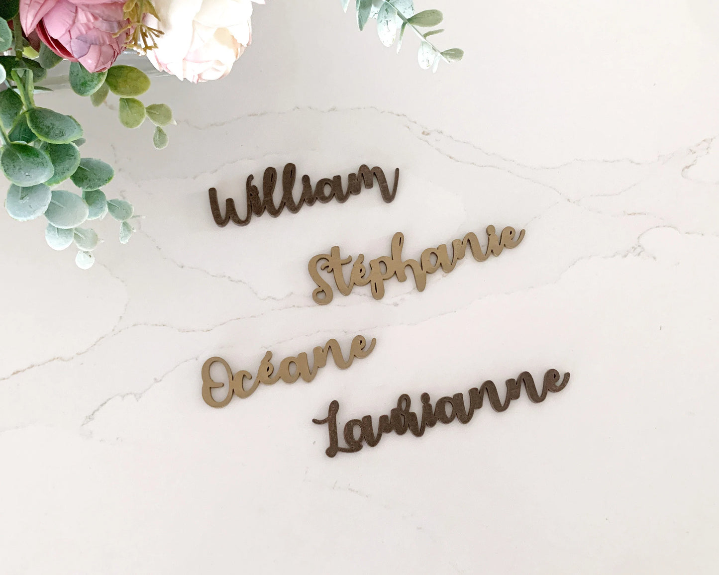 Audrey Rustic Style Wooden Wedding Place Cards For Wedding Reception