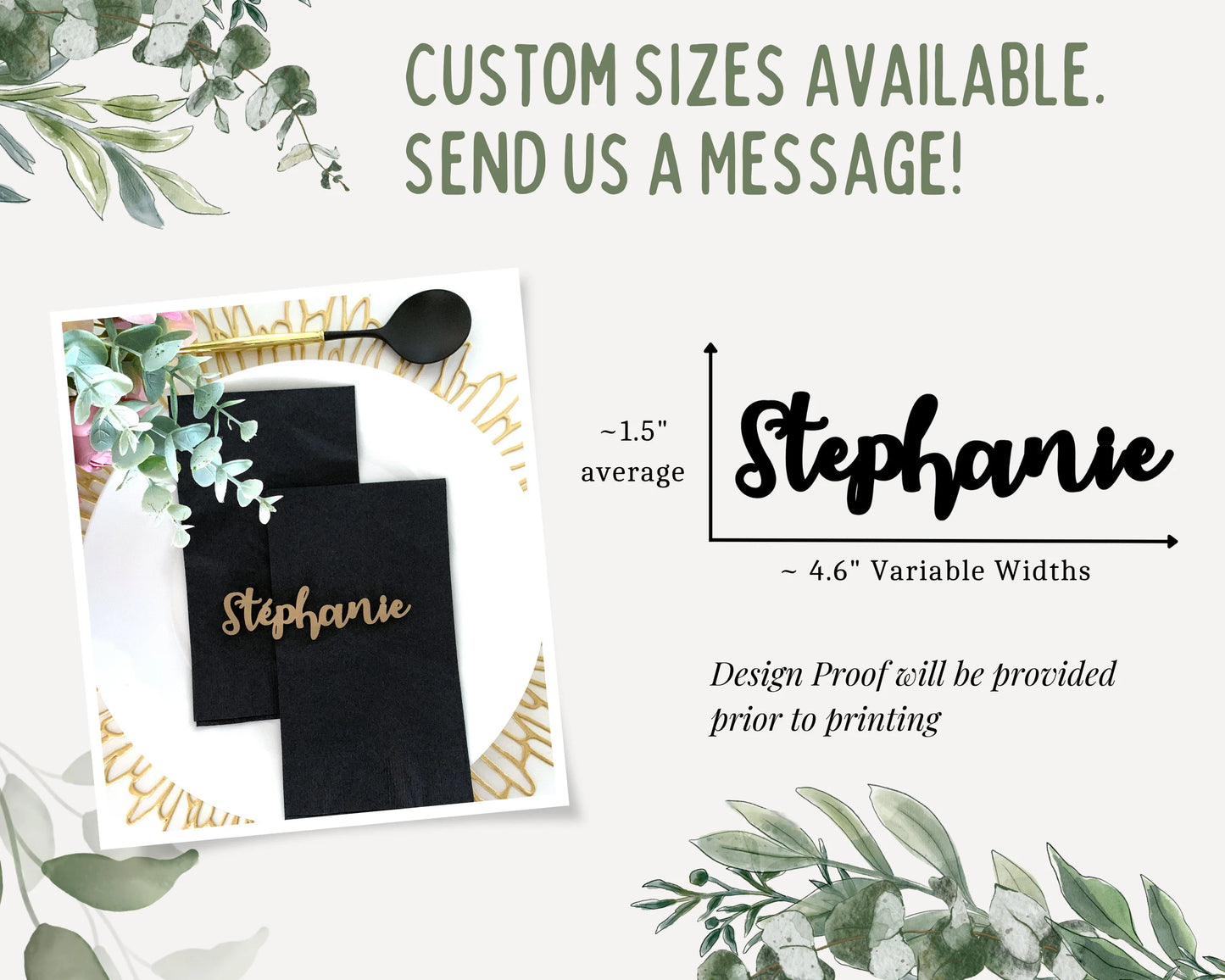 Audrey Rustic Style Wooden Wedding Place Cards For Wedding Reception