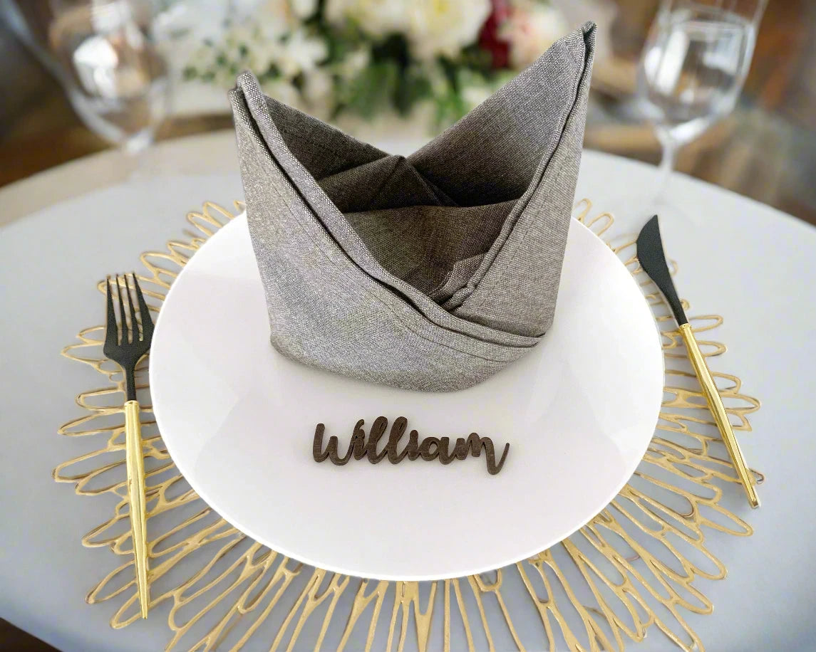 Audrey Rustic Style Wooden Wedding Place Cards For Wedding Reception