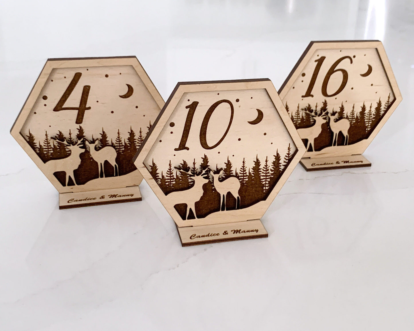 Deer Family Wedding Table Numbers For Wedding Reception Table Decoration