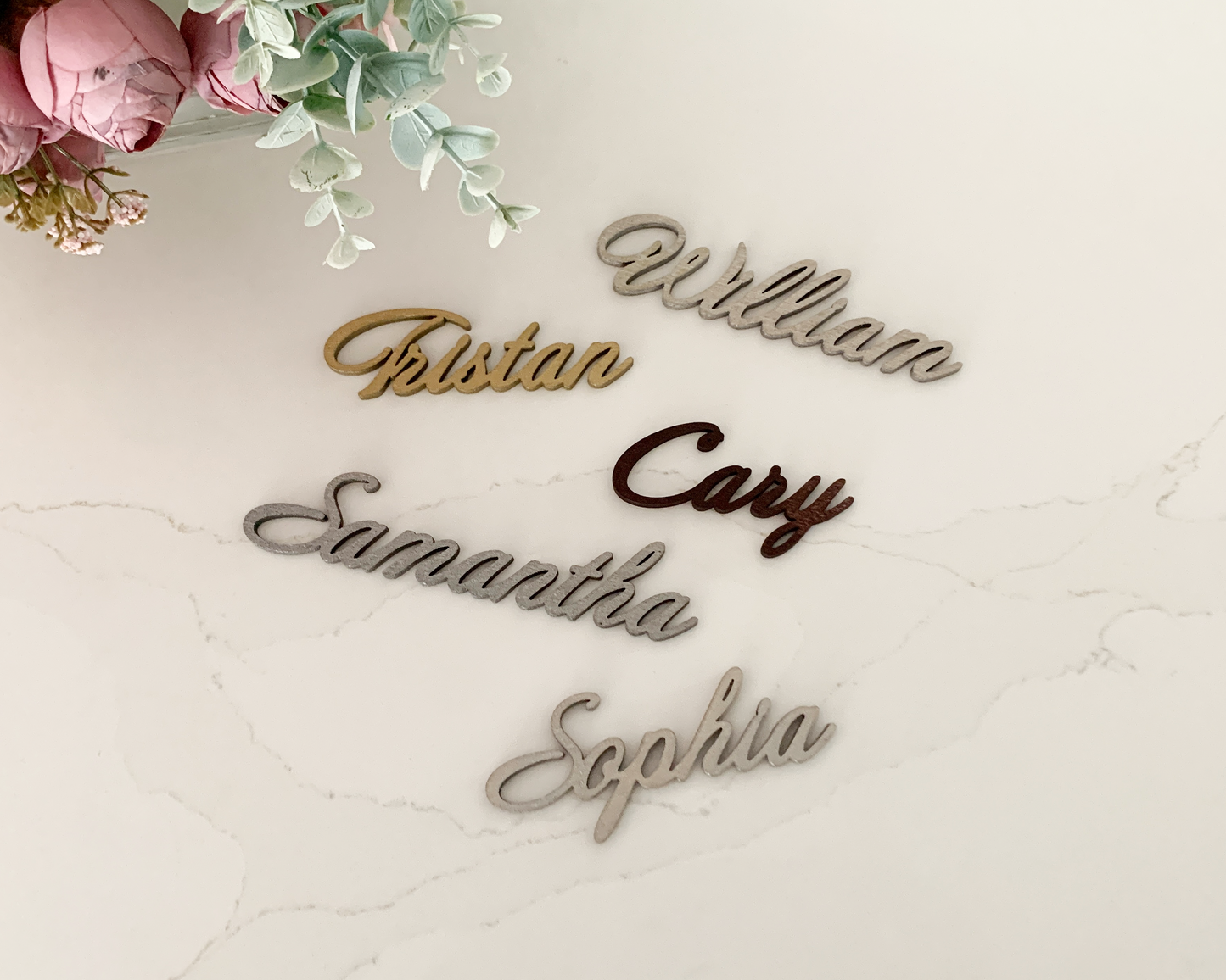 Annabelle Rustic Style Wooden Wedding Place Cards For Wedding Reception