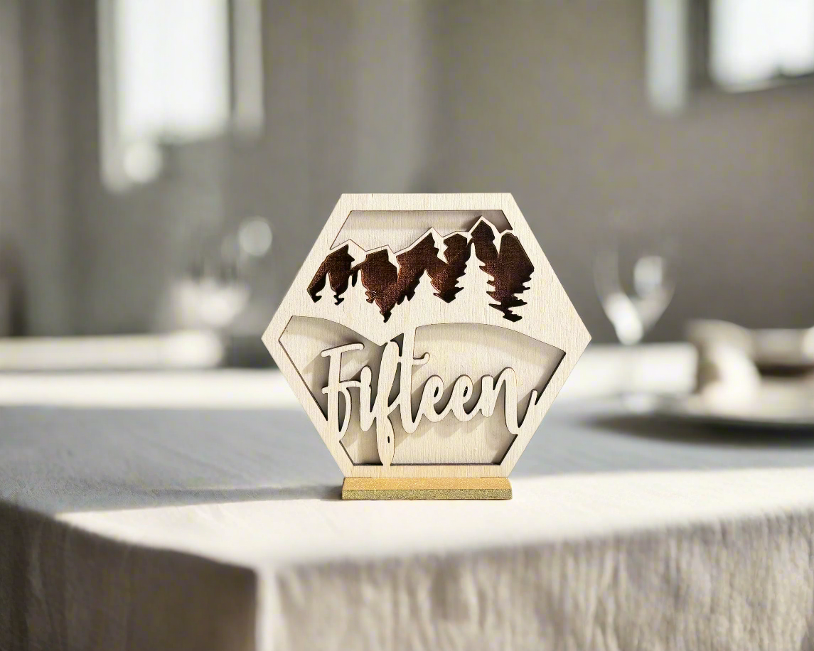 Mountain Range Wedding Table Numbers For Wedding Reception Table Decoration