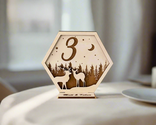 Deer Family Wedding Table Numbers For Wedding Reception Table Decoration