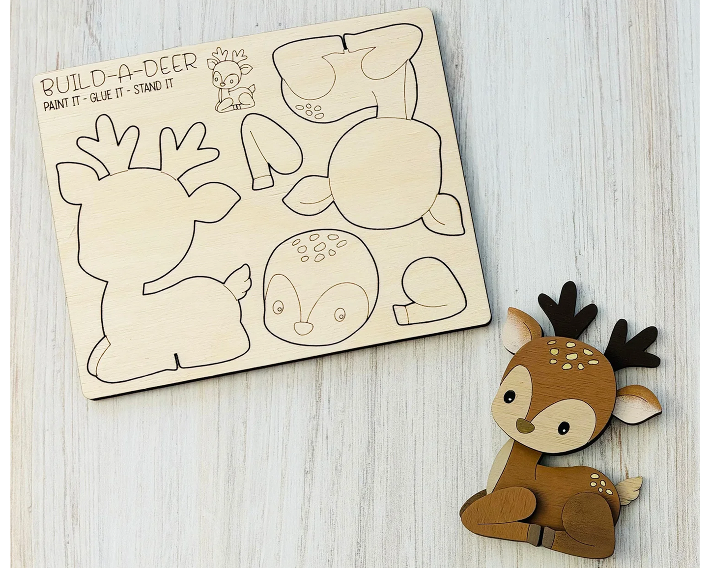 deer wooden toys for kids birthday gift, goodie bag and party favors