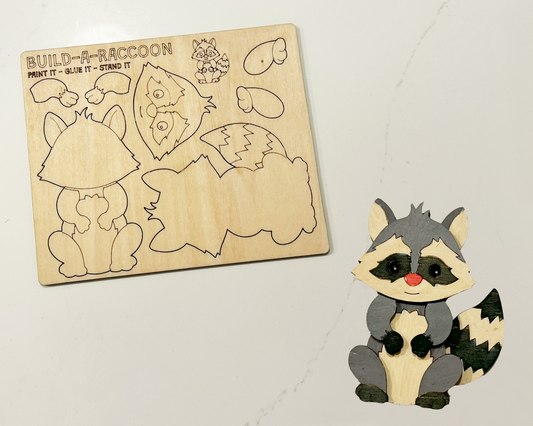 raccoon wooden toys for kids birthday gift, goodie bag and party favors