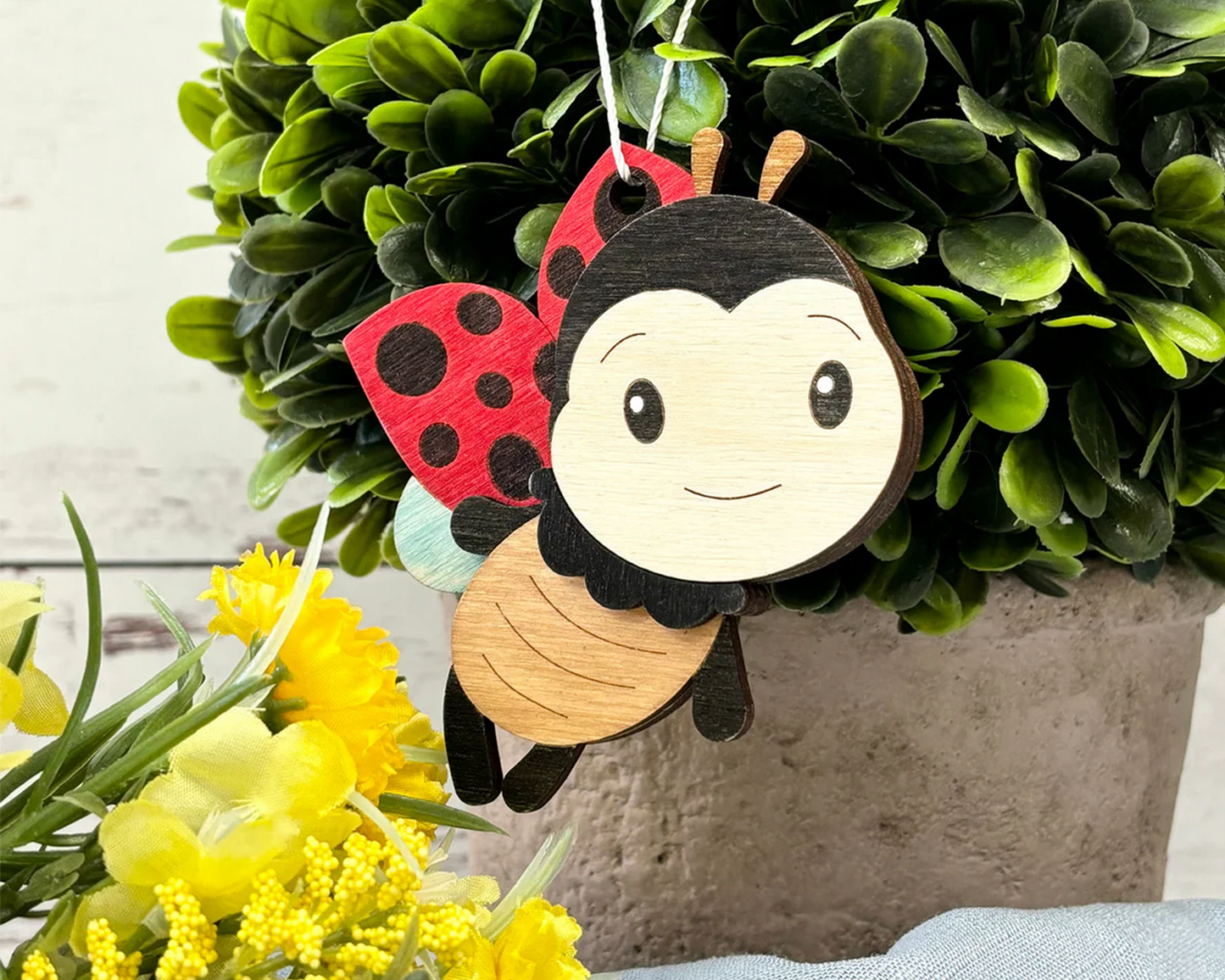 lady bug wooden toys for kids birthday gift, goodie bag and party favors