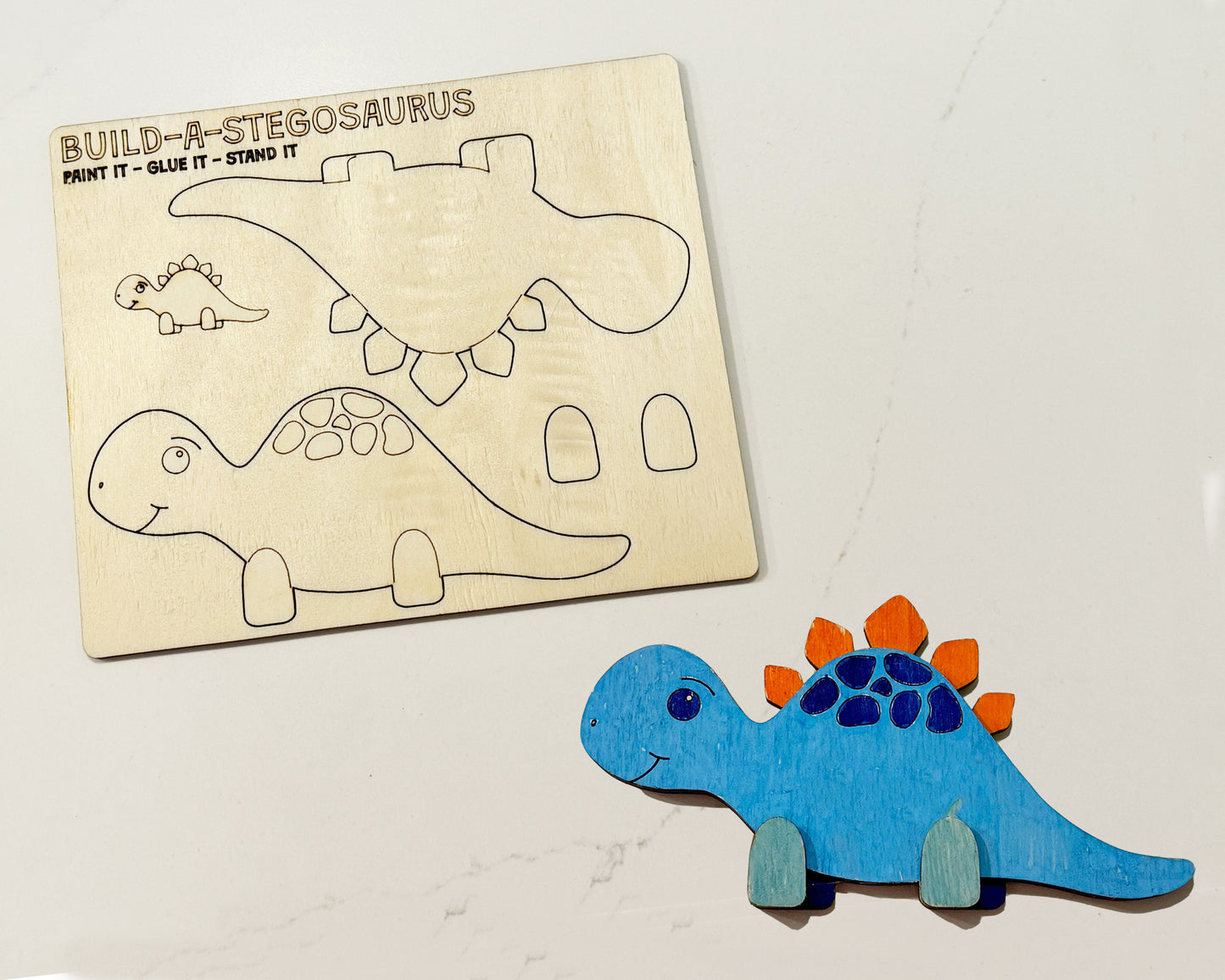 stegosaurus wooden toys for kids birthday gift, goodie bag and party favors