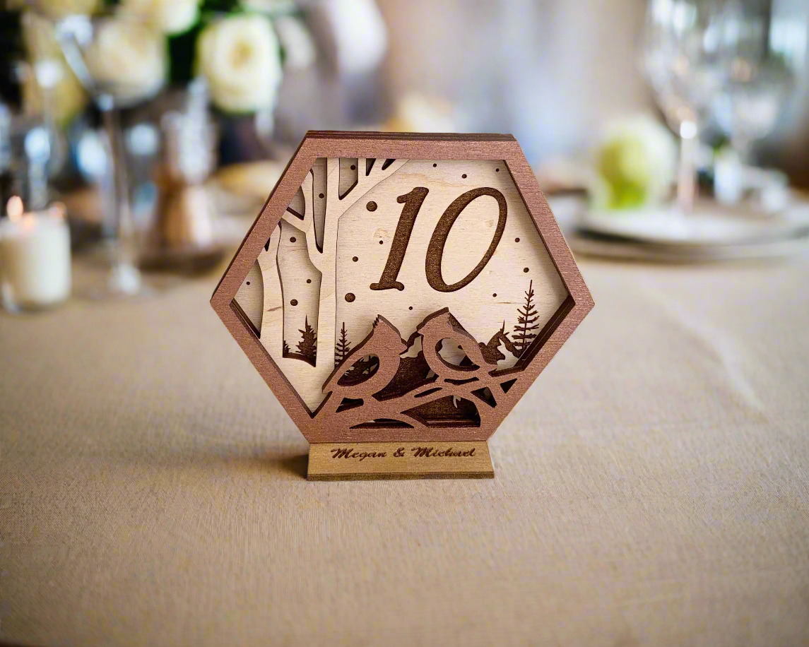 Loving Birds Wedding Table Numbers For Wedding Reception Table Decoration