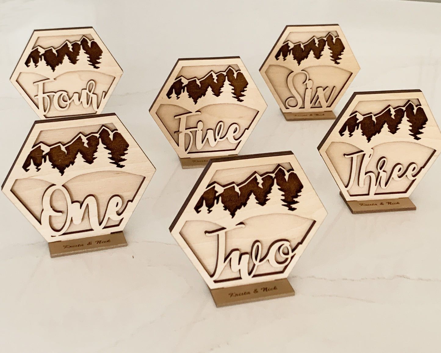 Mountain Range Wedding Table Numbers For Wedding Reception Table Decoration