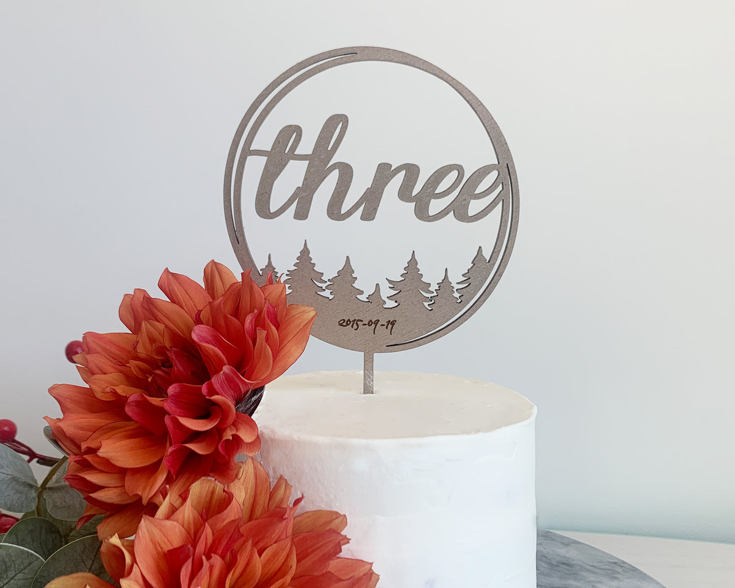 Personalized Forest Design Numeric Cake Topper for Wedding and Birthday Parties