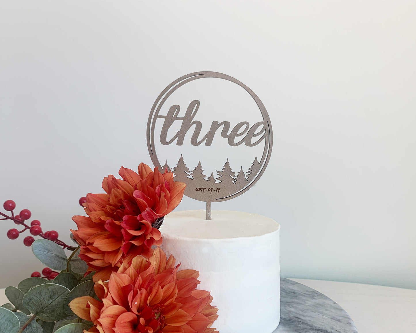 Personalized Forest Design Numeric Cake Topper for Wedding and Birthday Parties