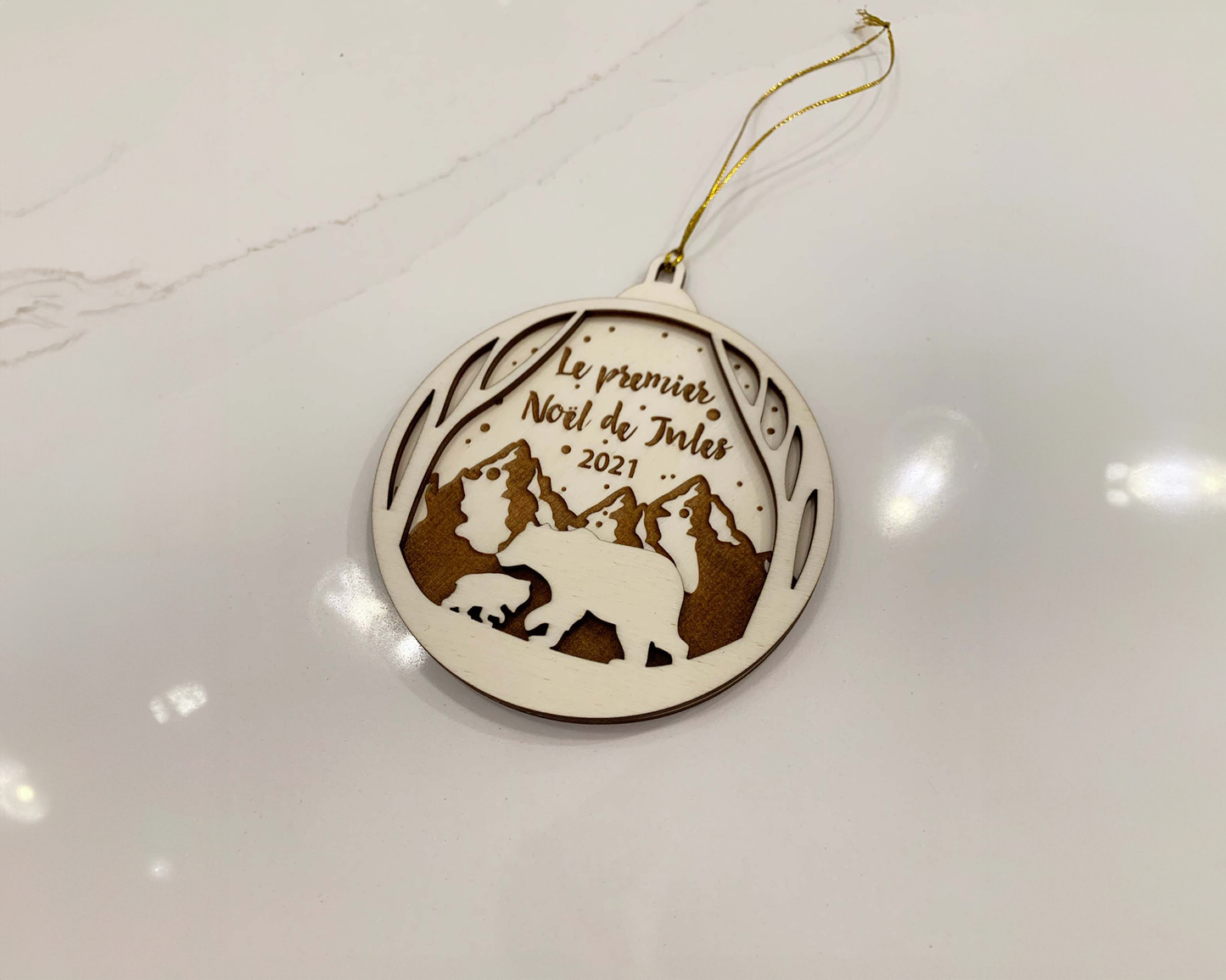 Personalized Bear Family Christmas Ornament for Christmas Tree Decoration Gift