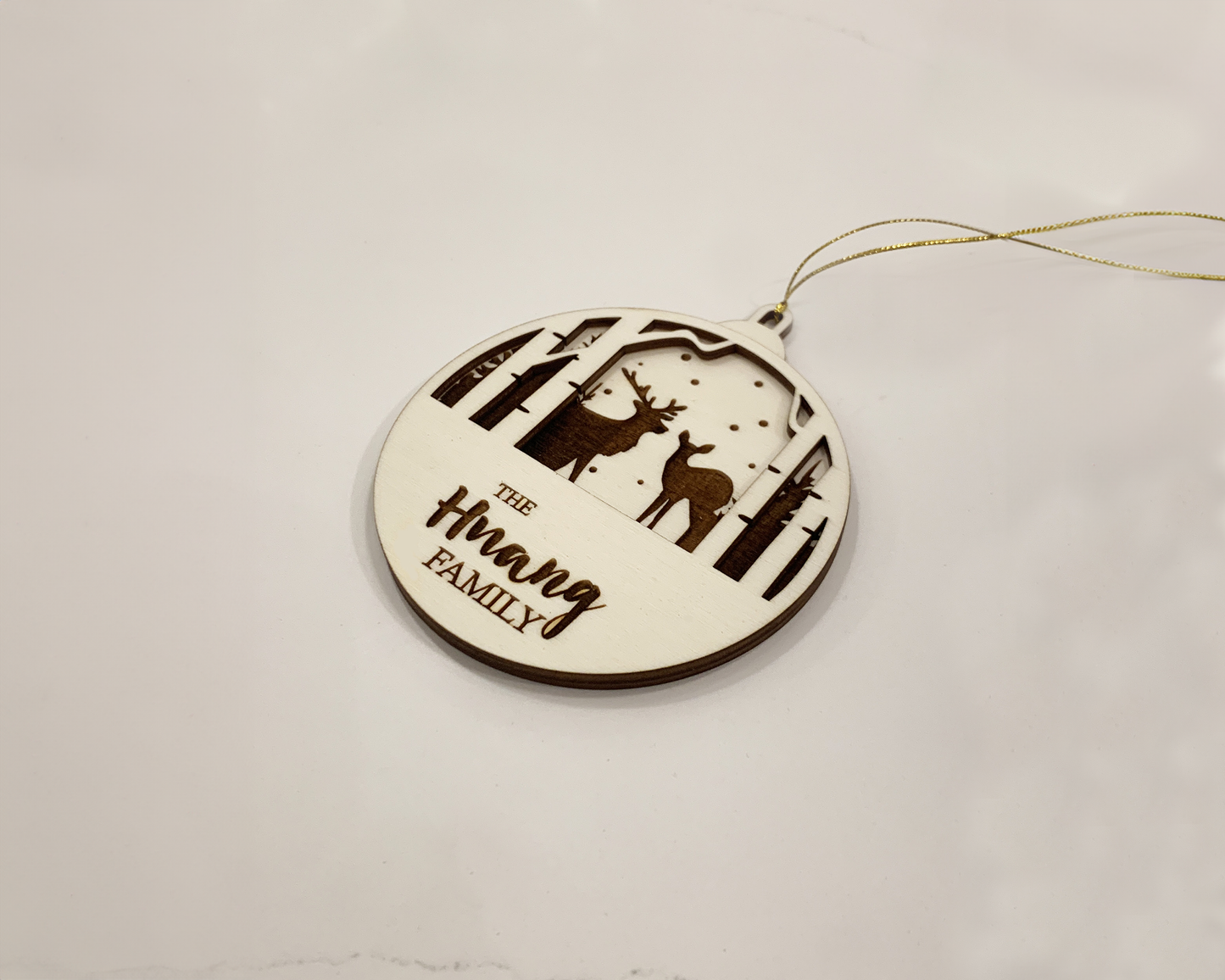 Personalized Deer Family Christmas Ornament for Christmas Tree Decoration Gift