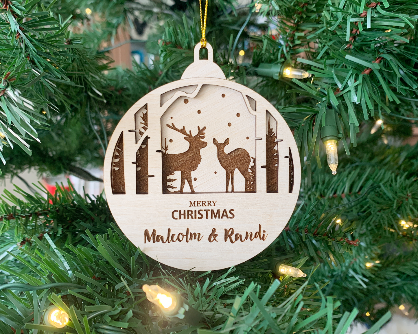 Personalized Deer Family Christmas Ornament for Christmas Tree Decoration Gift