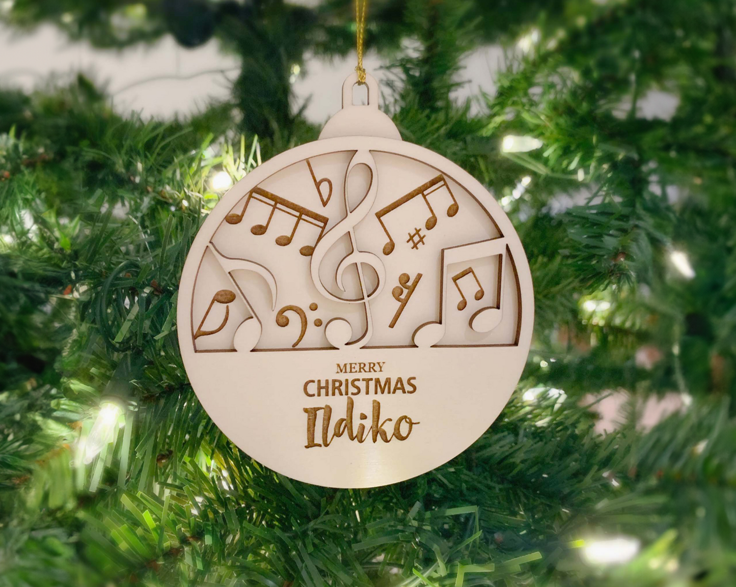 Personalized Music Notes Christmas Ornament for Christmas Tree Decoration Gift