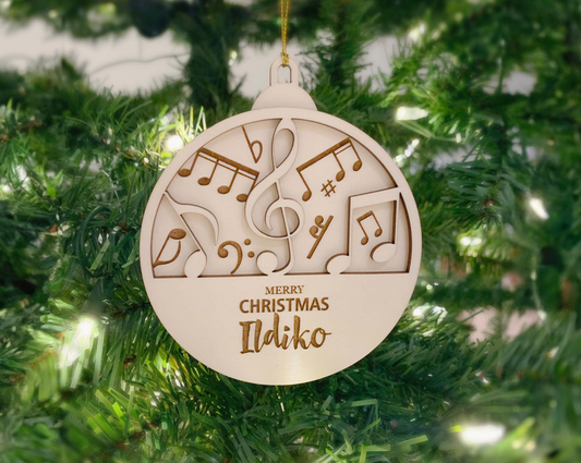 Personalized Music Notes Christmas Ornament for Christmas Tree Decoration Gift