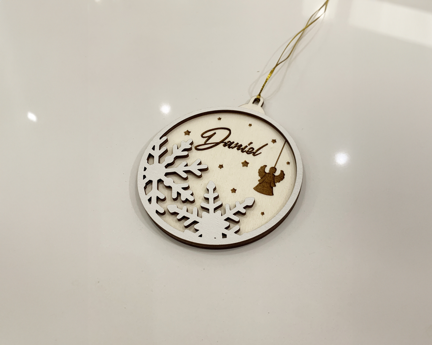 Personalized Snowflake Angel Christmas Ornament for Christmas Tree Decoration Gift