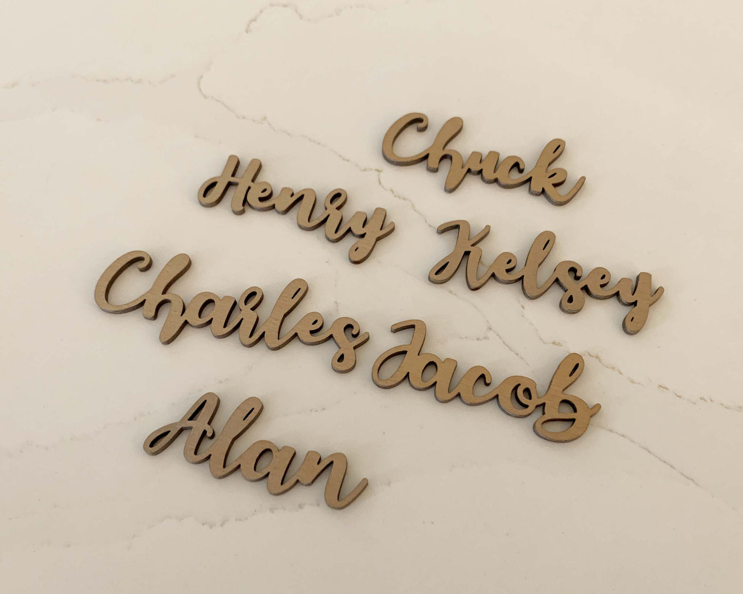 Audrey Rustic Style Wooden Wedding Place Cards For Wedding Reception