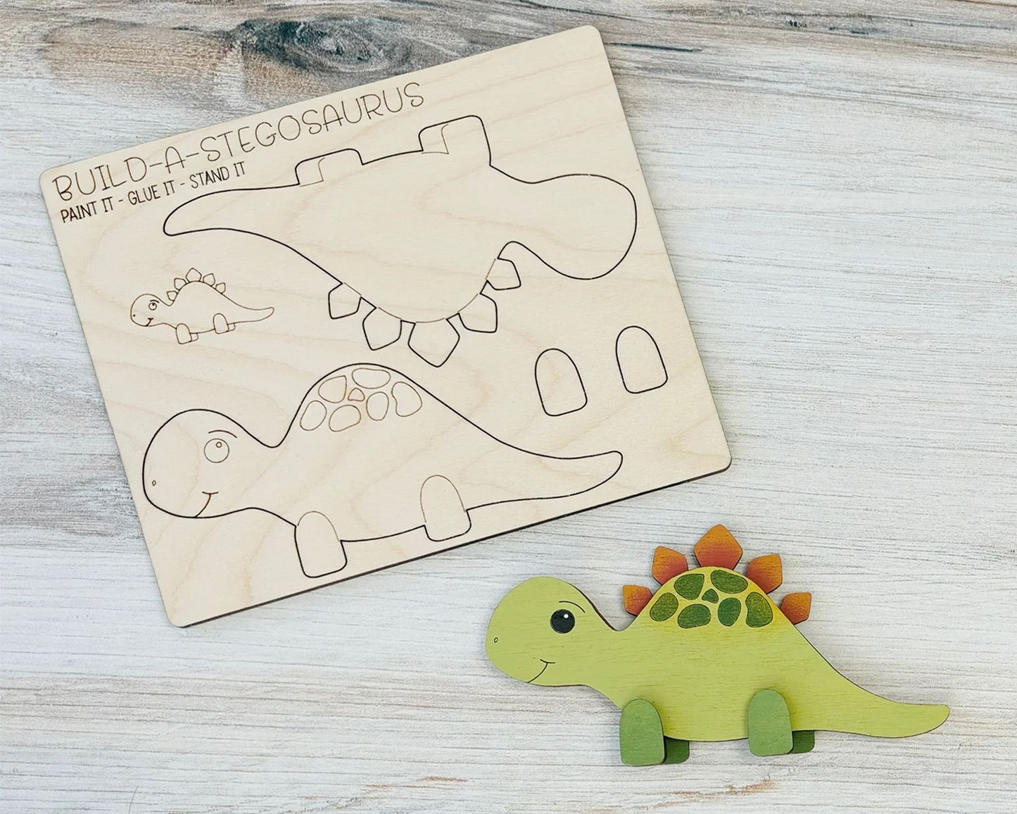 stegosaurus wooden toys for kids birthday gift, goodie bag and party favors